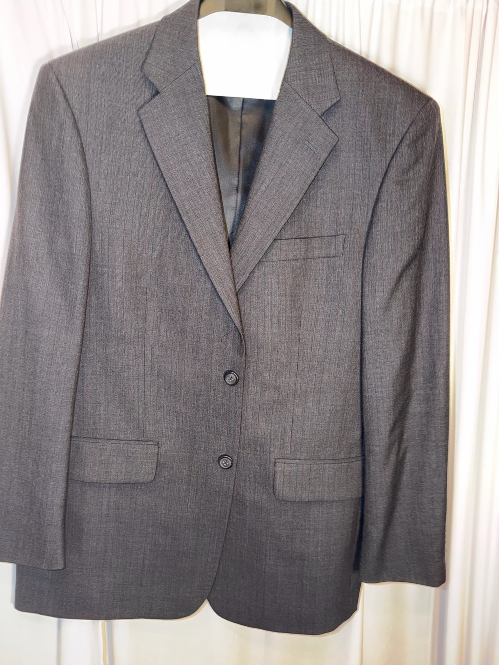 Men's Gray Two-Button Sport Coat - Classic Blazer w/red pinstripes